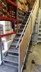 Stock room Staircase with Handrail